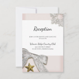 Elegant Snowflakes Winter Wedding Reception Card
