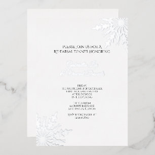 Elegant Snowflakes Winter Wedding Rehearsal Dinner