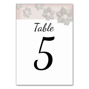 Elegant Snowflakes Winter Wedding Table Card
