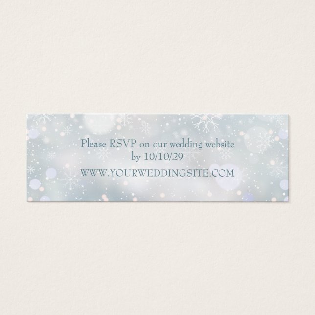 Elegant Snowflakes Winter Wedding Website RSVP (Front)