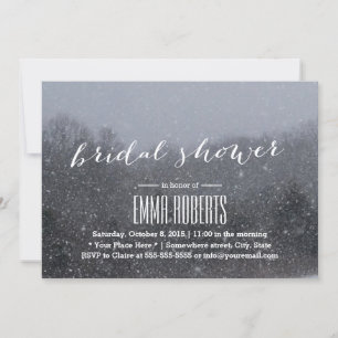 Elegant Snowing Winter Bridal Shower Invitations