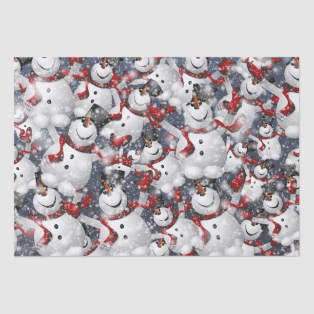 Elegant  Snowman Christmas  Tissue Paper (Front)