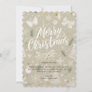 Elegant Snowy Christmas Invitation Card (5"x7").