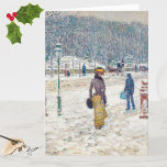 Elegant Snowy New York Vintage Art Christmas Card<br><div class="desc">Spread some winter charm this Christmas season with this elegant folded greeting card, featuring a New York City street in the snow. The picturesque, traditional view of Fifth Avenue along Central Park is a turn-of-the-century, impressionist-style painting by American artist Frederick Childe Hassam (original artwork housed in the Art Institute of...</div>
