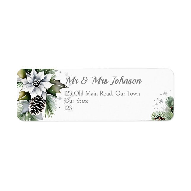 Elegant snowy pines white poinsettia (Front)