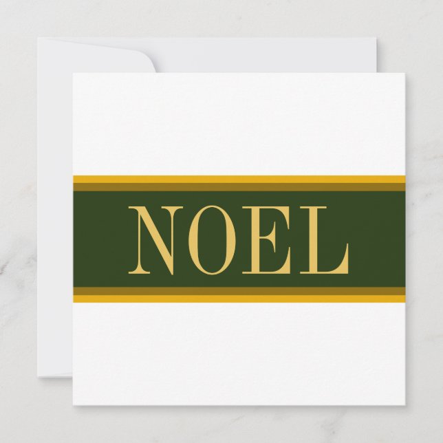 Elegant Snowy White Forest Green Christmas Stripes Holiday Card (Front)
