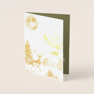 Elegant Snowy Winter Wonderland Cardinal Foil Card