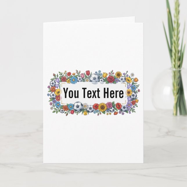 Elegant Soccer Floral Frame Custom Invitation (Front)