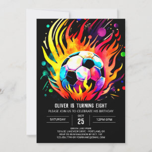 Elegant Soccer Kids Online Birthday Invitation