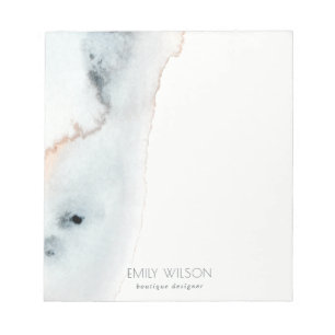 Elegant Soft Aqua Blue Gold Watercolor Beachy Notepad