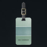ELEGANT SOFT AQUA BLUE GREEN METALLIC STRIPS LUGGAGE TAG<br><div class="desc">For any further customisation or any other matching items,  please feel free to contact me at yellowfebstudio@gmail.com</div>