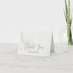 Elegant Soft Beige Wedding Dress Bridal Shower Thank You Card