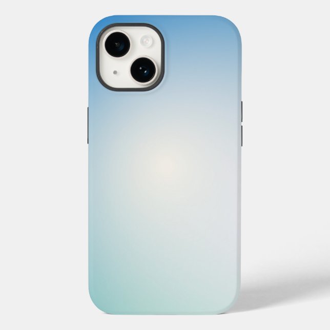  Elegant Soft Blue & White Ombre  Case-Mate iPhone Case (Back)