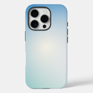 Elegant Soft Blue & White Ombre iPhone 16 Pro Case