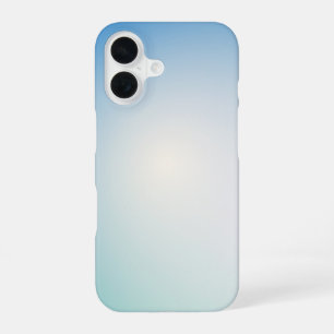  Elegant Soft Blue & White Ombre  iPhone 16 Case