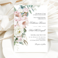 Elegant Soft Blush Ivory Peonies Floral Wedding
