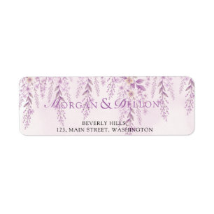 Elegant Soft Blush Lavender Floral Wedding Address