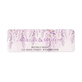 Elegant Soft Blush Lavender Floral Wedding Address