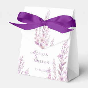 Elegant Soft Blush Lavender Floral Wedding  Favour Box