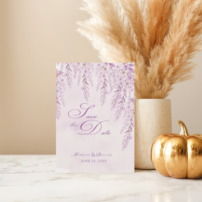 Elegant Soft Blush Lavender Floral Wedding Save The Date (Creator Uploaded)
