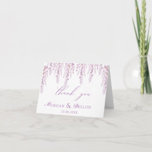 Elegant Soft Blush Lavender Floral Wedding Thank You Card