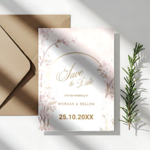 Elegant Soft Blush Pink Cherry Blossom Wedding Save The Date