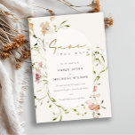 Elegant Soft Blush Red Green Meadow Watercolor Save The Date<br><div class="desc">Soft Blush Meadow Watercolor Floral Theme Collection.- it's an elegant script watercolor Illustration of soft delicate meadow flowers perfect for your summer spring and country wedding & parties. It’s very easy to customise,  with your personal details. If you need any other matching product or customisation,  kindly message via Zazzle.</div>