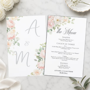 Elegant Soft Blush Roses Budget Wedding Menu
