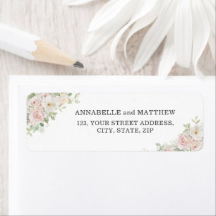 Elegant Soft Blush Roses Return Address Label