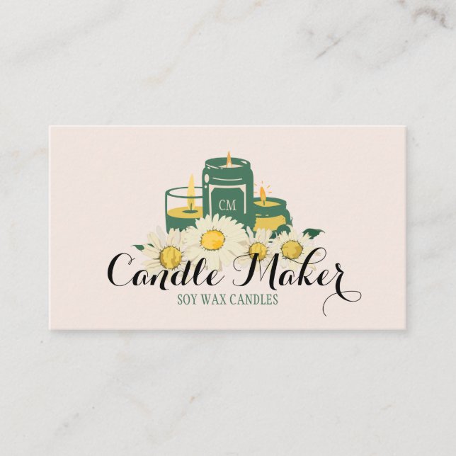 Elegant Soft Candle Soy Wax Homemade daisy Business Card (Front)