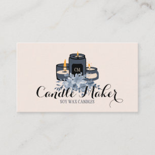 Elegant Soft Candle Soy Wax Homemade navy Business Card