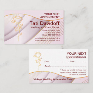 Elegant Soft colours Pink Gold Appointment Card