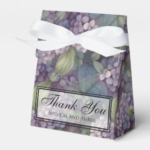 elegant soft dusty purple boho watercolor floral  favour box