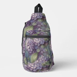 elegant soft dusty purple boho watercolor floral sling bag