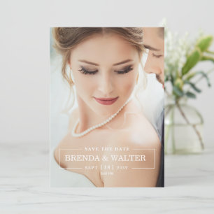 Elegant Soft Focus Custom Photo Portrait Wedding Invitation