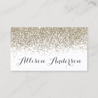 Elegant Soft Gold Glitter Business Cards