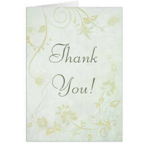 Elegant Soft Green Vintage Wedding Thank You