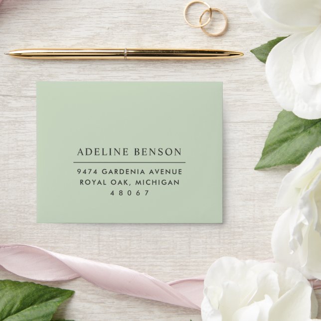 Elegant Soft Green Wedding RSVP Envelope (Wedding)