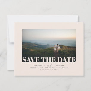 Elegant Soft Ivory Brown Colour Save the Date Phot