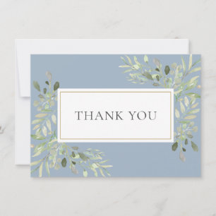 Elegant Soft Leaves Greenery Thank You Card