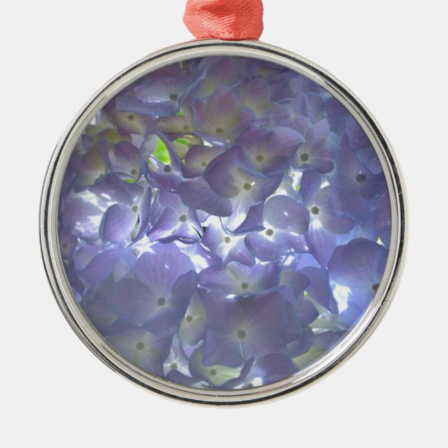 Elegant soft light purple floral purple hydrangeas metal tree decoration (Front)