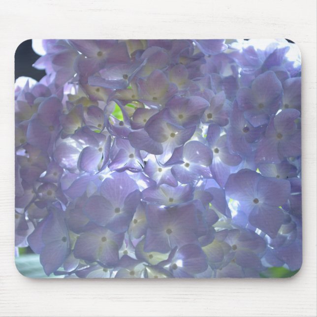 Elegant soft light purple floral purple hydrangeas mouse mat (Front)