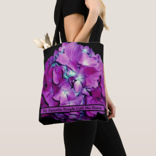 Elegant soft Magenta teal floral hydrangeas Tote Bag