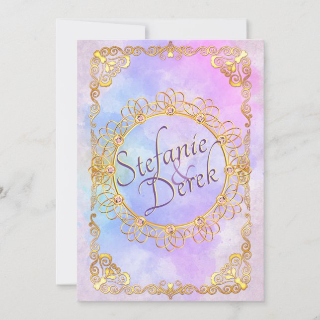 Elegant Soft Pastel & Gold Announcement (Front)