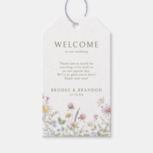 Elegant Soft Pastel Wildflower Botanical Wedding Gift Tags