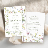 Elegant Soft Pastel Wildflower Botanical Wedding