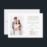 Elegant Soft Pastel Wildflower Botanical Wedding Thank You Card<br><div class="desc">Elegant  wedding thank you card featuring a beautiful watercolor wildflower frame in soft pastels. Perfect for a romantic,  nature-inspired celebration or garden-themed wedding. For customisation or additional products featuring this design,  please feel free to contact me.</div>