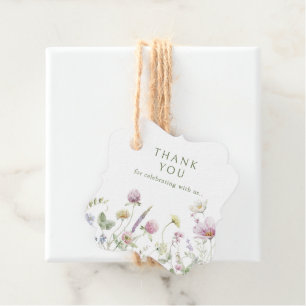Elegant Soft Pastel Wildflower Thank you Favour Tags