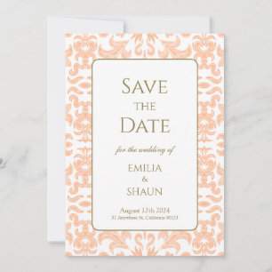 Elegant Soft Peach Wedding Save the Date Invitation