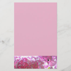 Elegant soft pink florals pink hydrangeas roses stationery